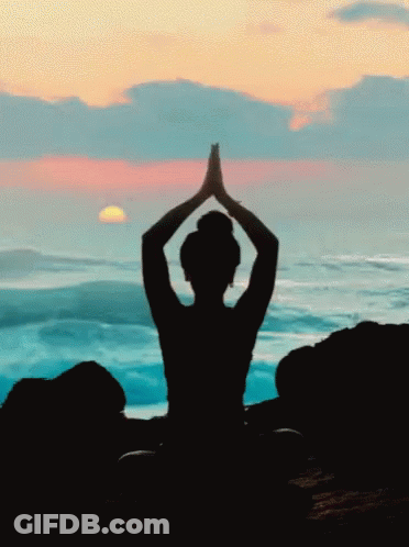 Silhouette Of Woman In Yoga Pose GIF