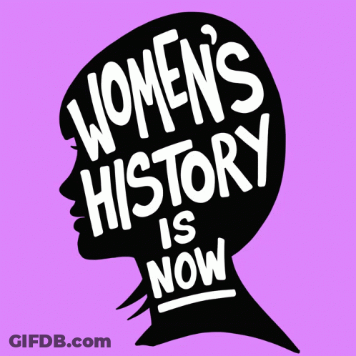 Silhouette Of Woman Saying Women's History Is Now GIF