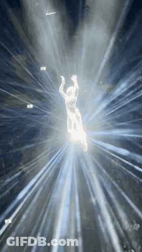 Silhouette Person Flying With Arms Up GIF