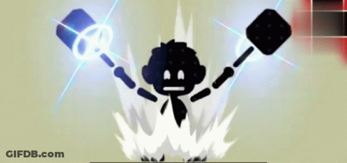 Silhouette Person Holding Hammer And Cube GIF
