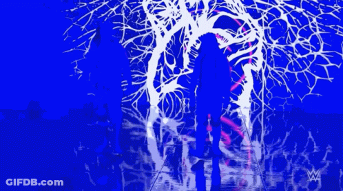 Silhouette Person Tree Blue Background GIF