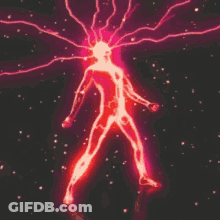 Silhouette Person With Lightning Bolts GIF