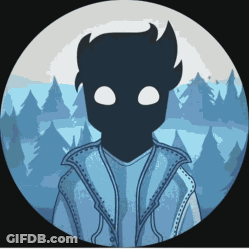 Silhouette Person With White Eyes GIF