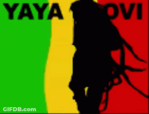 Silhouette Person Yellow Green Red Yaya Ovi GIF