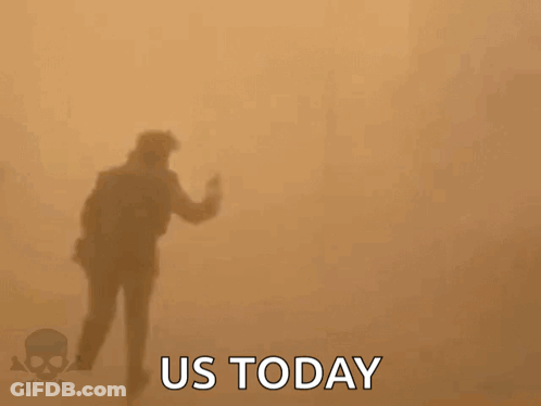 Silhouette Running Man Sandstorm Us Today GIF