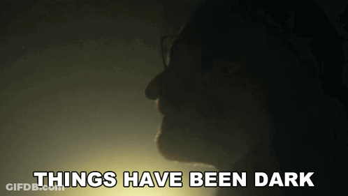Silhouette Saying Things Have Been Dark GIF