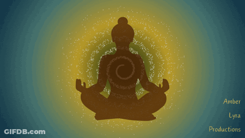 Silhouette Sitting In Lotus Position Amber Lyra Productions GIF