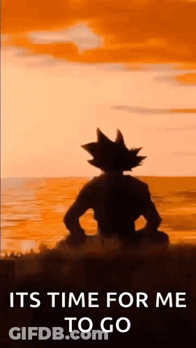 Silhouette Sitting On Beach Saying Its Time For Me To Go GIF