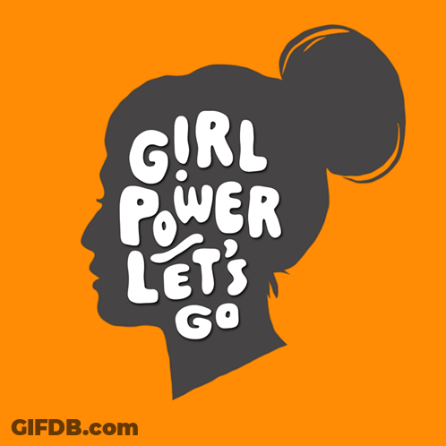 Silhouette Woman Girl Power Let's Go GIF