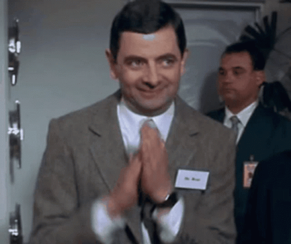 Silly Clap Mr Bean GIF