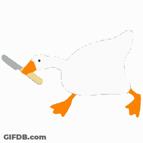 Silly Goose With A Knife GIF