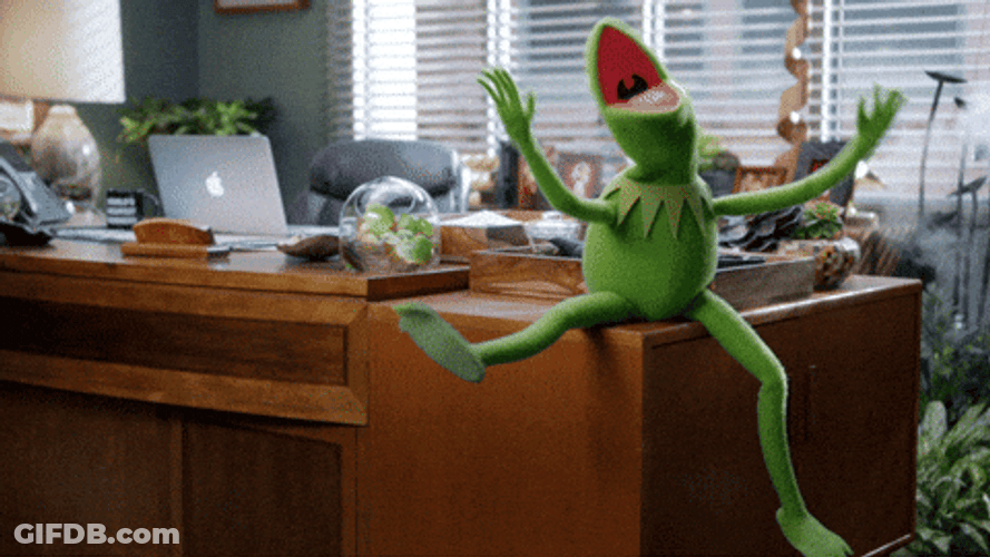 Silly Kermit Falling Off Building GIF