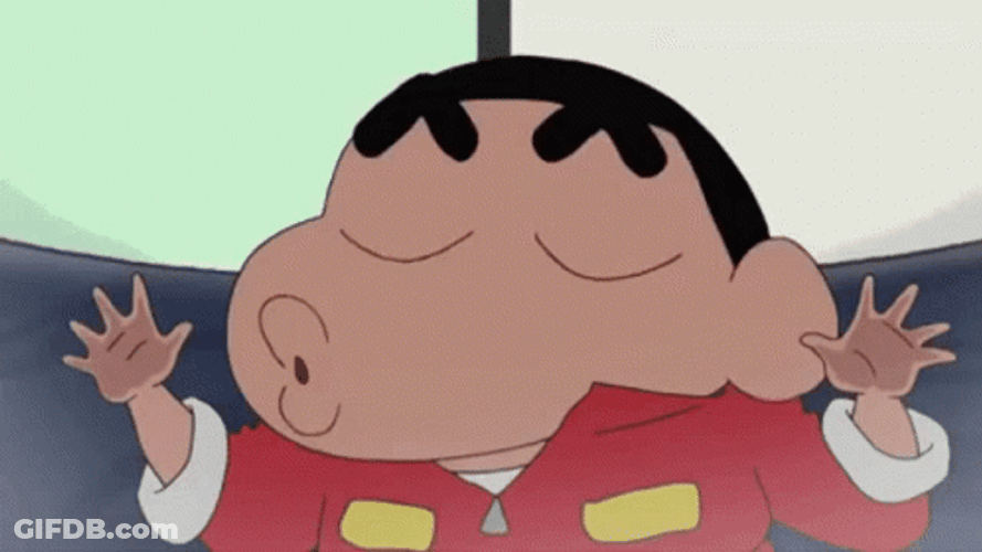 Silly Shin Chan Kissing A Window GIF