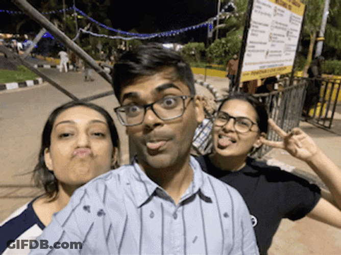 Silly Three Indian Best Friends Selfie GIF