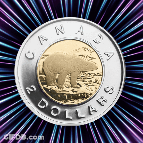 Silver And Gold Coin Canada 2 Dollars GIF