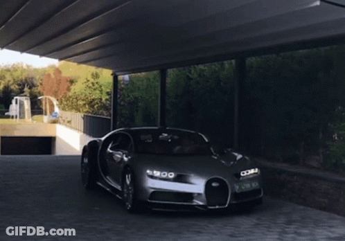 Silver Bugatti With License Plate P 4788 BCV GIF