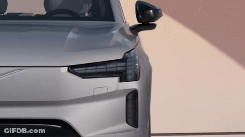 Silver Car Front Steering Wheel GIF