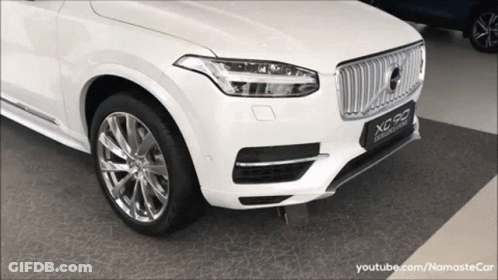 Silver Car Front With Steering Wheel GIF
