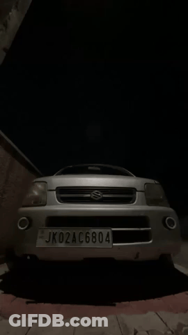 Silver Car With License Plate JK02AC6804 GIF