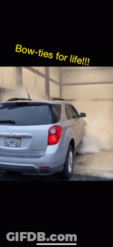Silver Car With License Plate MP53L Being Washed GIF