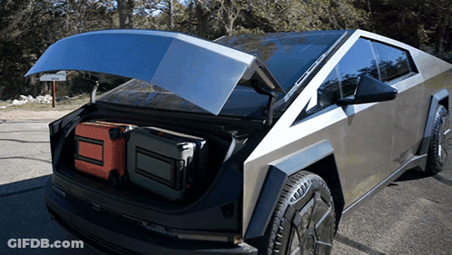Silver Car With Open Trunk And Suitcases GIF