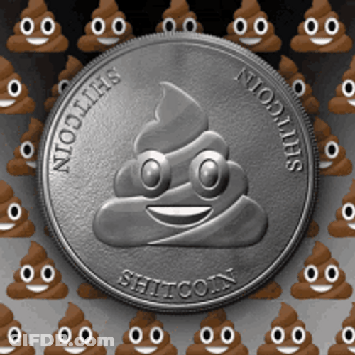 Silver Coin With Embedded Poop Emoji GIF