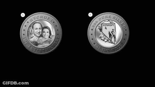 Silver Coin With Man And Woman GIF