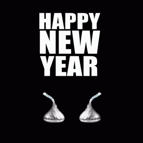 Silver Confetti Happy New Year Animated GIF