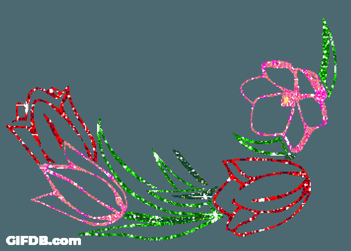 Silver Dust Flower Glitter GIF