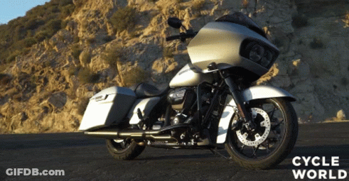 Silver Harley Davidson Motorcycle GIF