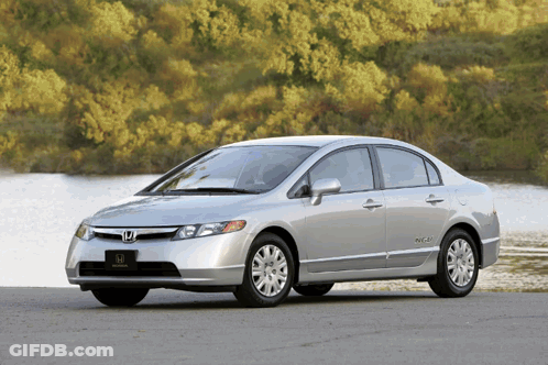 Silver Honda Civic Parked GIF