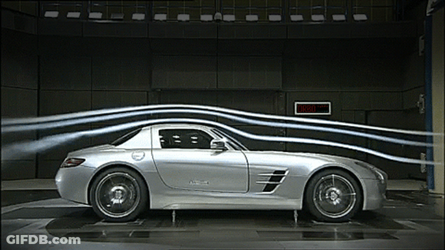 Silver Mercedes-Benz SLS AMG GIF