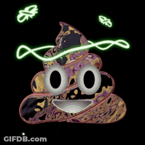 Silver Poop Emoji With Neon Lights GIF
