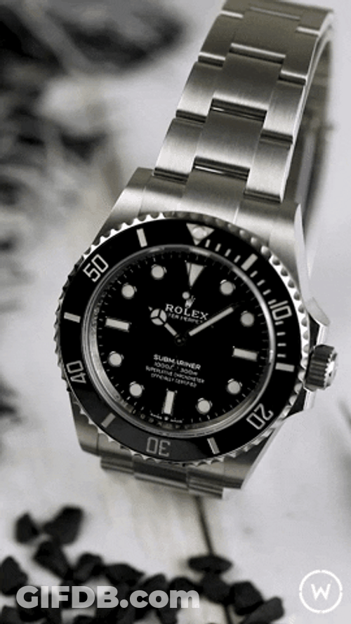 Silver Rolex Logo Watch GIF