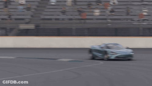 Silver Sports Car Driving Race Track GIF