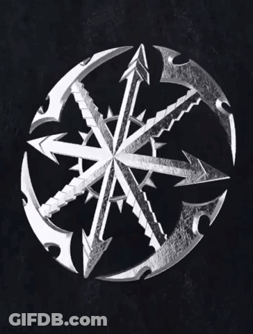 Silver Symbol With Arrows Pointing Different Directions GIF