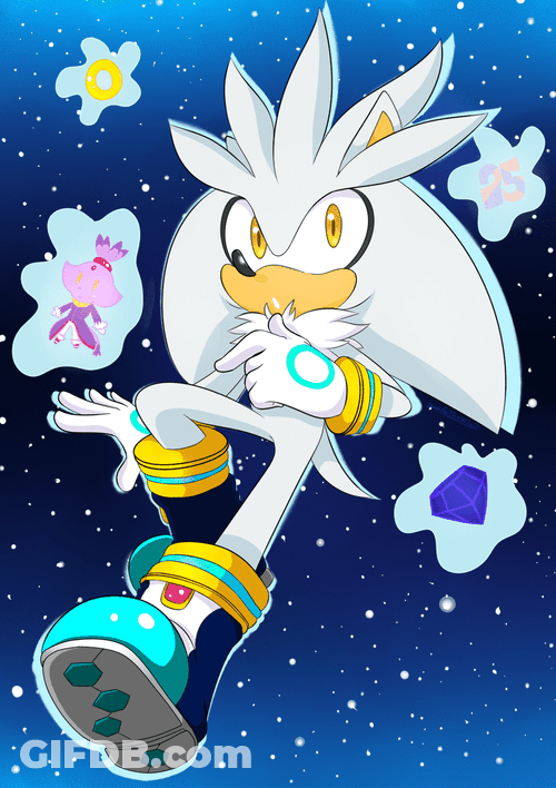Silver The Hedgehog 2D Art GIF