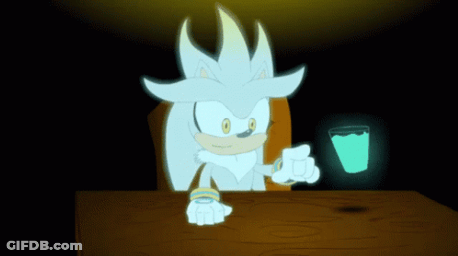 Silver The Hedgehog Spinning Glass GIF