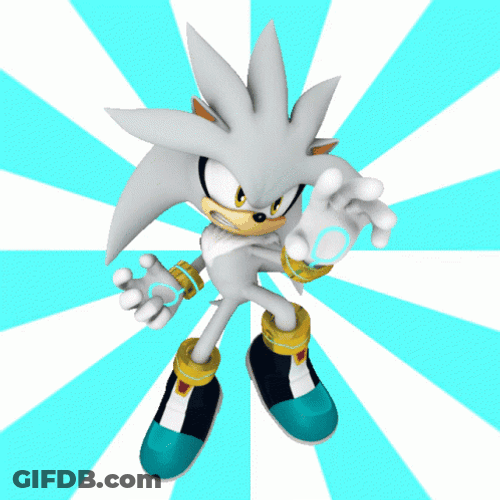 Silver The Hedgehog Sunburst Background GIF