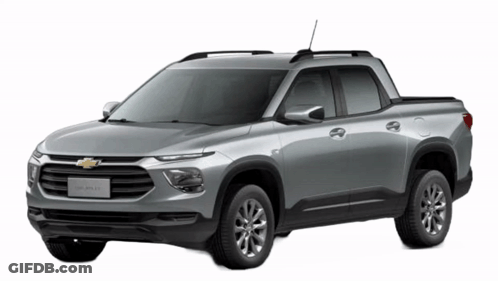Silver Truck With Chevrolet On Front GIF