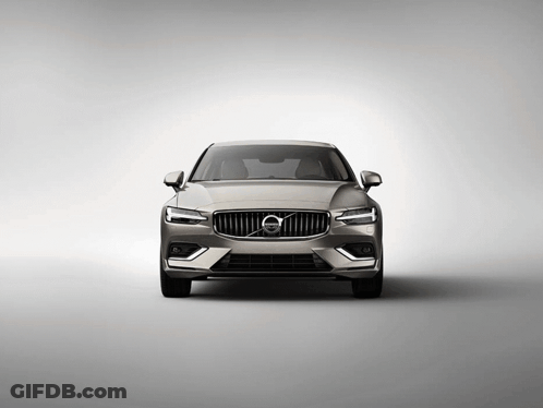 Silver Volvo Car Front Grille GIF