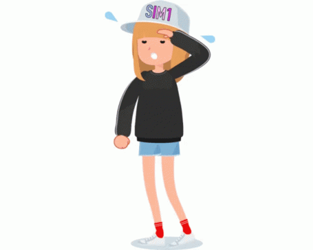 SIM 1 Girl Phew GIF