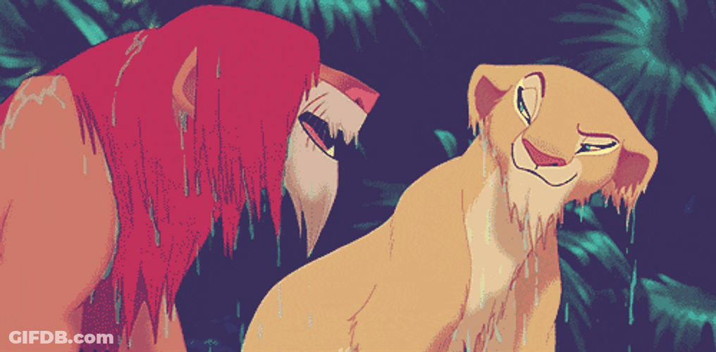 Simba And Nala Swim Together GIF