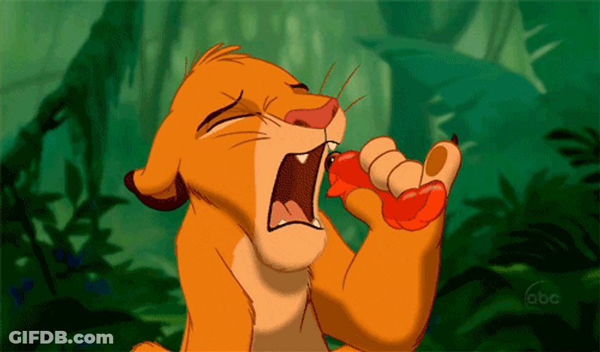 Simba Eating Worm For The First Time GIF