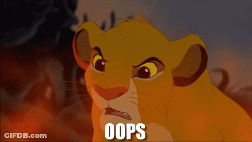 Simba From The Lion King Looks Surprised And Says " Oops " GIF