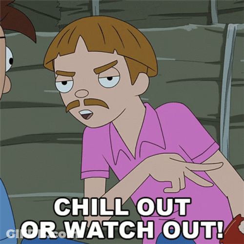 Simmer Down Now Animated Guy Watch Out GIF
