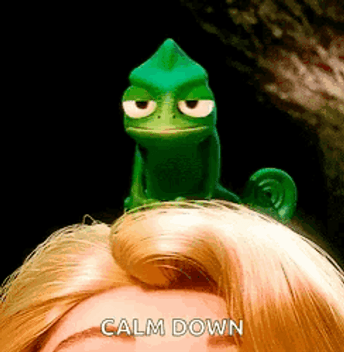 Simmer Down Now Green Animated Lizard GIF