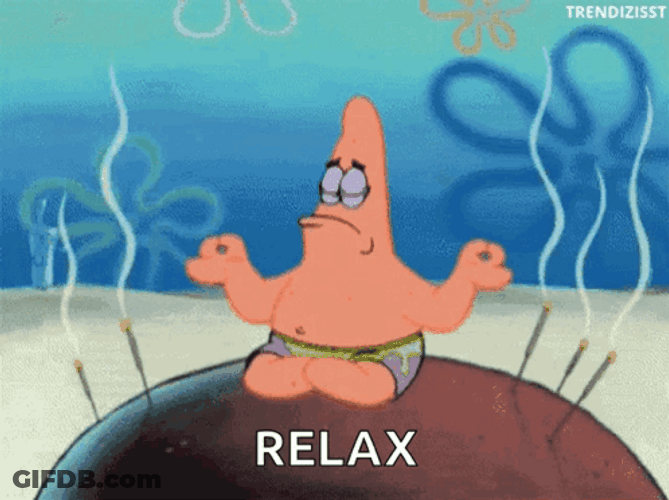 Simmer Down Now Patrick Star Relax GIF
