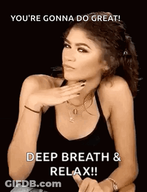Simmer Down Now Zendaya Deep Breath GIF