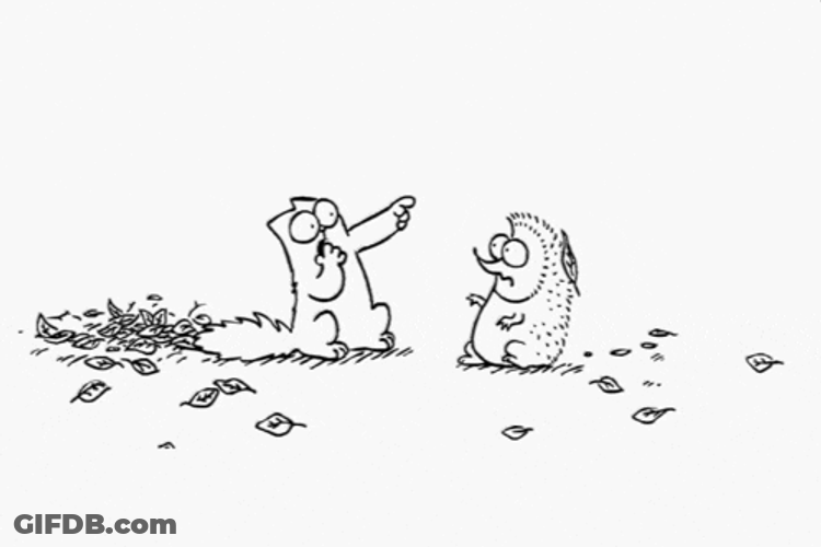 Simon Cat Leaf GIF